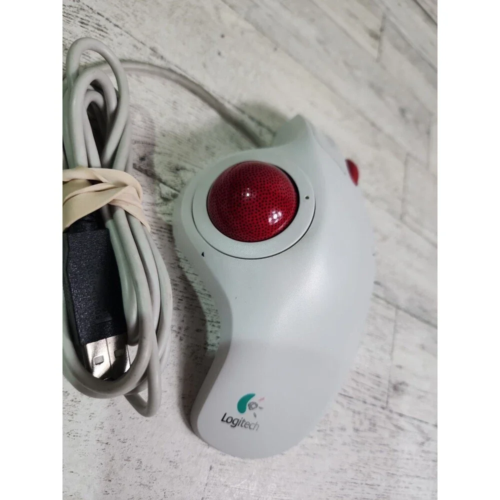 Logitech TrackMan Marble Wheel Ball USB Computer Mouse Model T-BB13 Works!!!